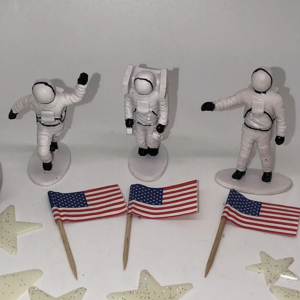 Astronaut Toy Lot Cake Topper Toppers Rocket Moon Cookie Cutters Stars